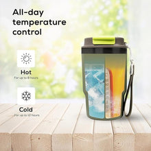 Load image into Gallery viewer, Insulated 16oz Stainless Steel Tumbler Mug Leakproof Double Walled Vacuum Thermal Coffee Cup with 2-in-1 Straw &amp; Lid, Cupholder-Friendly Travel Mug for Hot &amp; Cold Drinks (Olive Green)
