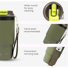 Load image into Gallery viewer, Insulated 16oz Stainless Steel Tumbler Mug Leakproof Double Walled Vacuum Thermal Coffee Cup with 2-in-1 Straw &amp; Lid, Cupholder-Friendly Travel Mug for Hot &amp; Cold Drinks (Olive Green)
