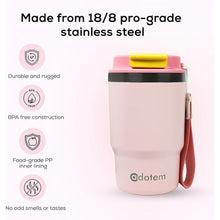 Load image into Gallery viewer, Insulated 16oz Stainless Steel Tumbler Mug Leakproof Double Walled Vacuum Thermal Coffee Cup with 2-in-1 Straw &amp; Lid, Cupholder-Friendly Travel Mug for Hot &amp; Cold Drinks (Pink)
