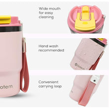 Load image into Gallery viewer, Insulated 16oz Stainless Steel Tumbler Mug Leakproof Double Walled Vacuum Thermal Coffee Cup with 2-in-1 Straw &amp; Lid, Cupholder-Friendly Travel Mug for Hot &amp; Cold Drinks (Pink)
