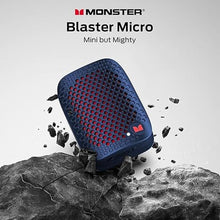 Load image into Gallery viewer, Monster Blaster Micro Bluetooth Speaker, Clip on Wireless Wearable Speaker for Hands-Free Calls and Music, Small Portable Speakers for Workout, Cycling, Running, IPX7 Waterproof (Non-Magnetic), Blue
