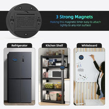 Load image into Gallery viewer, Visual Digital Timer for Kitchen, Classroom, Kids, Productivity, Magnetic Countdown Timer for Egg Cooking, Toddler, Focus, Work, Task, Small Desk with Large LED Display, Super Loud Alarm - Blue
