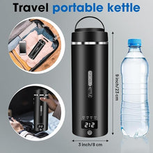 Load image into Gallery viewer, Car Kettle Water Boiler 12V - Portable Electric Kettle Car Coffee Maker 500ml, 4 Adjustable Temperature for Coffee Tea Heater, Car Travel Kettle 316 Stainless Steel (Black)
