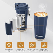 Load image into Gallery viewer, 16oz Tumbler with 3 in 1 Lid - Travel Coffee Tumbler - 100% Leakproof and Spill Proof for Hot and Cold Drink - Coffee Mug for Travel, Office, School...(Denim Blue)
