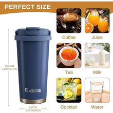 Load image into Gallery viewer, 16oz Tumbler with 3 in 1 Lid - Travel Coffee Tumbler - 100% Leakproof and Spill Proof for Hot and Cold Drink - Coffee Mug for Travel, Office, School...(Denim Blue)
