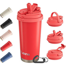 Load image into Gallery viewer, 16oz Tumbler with 3 in 1 Lid - Travel Coffee Tumbler - 100% Leakproof and Spill Proof for Hot and Cold Drink - Coffee Mug for Travel, Office, School...(Red)
