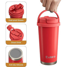 Load image into Gallery viewer, 16oz Tumbler with 3 in 1 Lid - Travel Coffee Tumbler - 100% Leakproof and Spill Proof for Hot and Cold Drink - Coffee Mug for Travel, Office, School...(Red)
