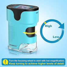 Load image into Gallery viewer, 1000X Pocket Microscope for Kids - 4K 2.0&quot; Screen, Digital Mini Scope with Slides Kit, Rechargeable Lab Handheld Portable Microscopes for Kids 4-12 Students Teens
