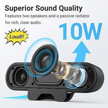 Load image into Gallery viewer, Inwa Computer Speakers for Desktop PC, USB Monitor Speaker Bar with Clip-On, Wired Desk Speakers with HD Stereo Loud Sound, Laptop Speaker Mini Sound Bar, Easily Clamps to Monitor
