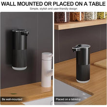 Load image into Gallery viewer, Automatic Foaming Soap Dispenser, 12.2oz/360ml Rechargeable Touchless Hand Soap Dispenser, 4 Level Adjustable with Display, Waterproof Wall Mounted Soap Dispenser for Bathroom Kitchen, Black
