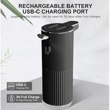 Load image into Gallery viewer, Automatic Foaming Soap Dispenser, 12.2oz/360ml Rechargeable Touchless Hand Soap Dispenser, 4 Level Adjustable with Display, Waterproof Wall Mounted Soap Dispenser for Bathroom Kitchen, Black
