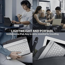 Load image into Gallery viewer, Bluetooth Keyboard &amp; Mouse Combo for iPad - Rechargeable RGB Wireless Set with 7-Color Backlit, Compatible with iPad 10th/9th/8th Gen, iPad Pro/Air/Mini (White).
