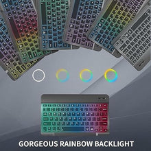 Load image into Gallery viewer, Bluetooth Keyboard &amp; Mouse Combo for iPad - Rechargeable RGB Wireless Set with 7-Color Backlit, Compatible with iPad 10th/9th/8th Gen, iPad Pro/Air/Mini (Black).
