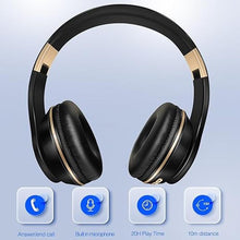 Load image into Gallery viewer, GREAT SAGE Wireless Over Ear Bluetooth Headphones, 20H Playtime, Hi-FI Audio, Deep Bass, with FM and MP3 Player for Travel, Home Office,Game,Chatting Black Color (Pure Black)
