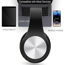 Load image into Gallery viewer, GREAT SAGE Wireless Over Ear Bluetooth Headphones, 20H Playtime, Hi-FI Audio, Deep Bass, with FM and MP3 Player for Travel, Home Office,Game,Chatting Black Color (Pure Black)
