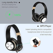 Load image into Gallery viewer, GREAT SAGE Wireless Over Ear Bluetooth Headphones, 20H Playtime, Hi-FI Audio, Deep Bass, with FM and MP3 Player for Travel, Home Office,Game,Chatting Black Color (Pure Black)
