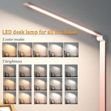 Load image into Gallery viewer, LED Desk Lamp with USB Ports,Touch Desk Lamps for Home Office with 5 Color Modes,3 Brightness Desk Light with Small Night Light,Reading Lamp Table Lamp for Bedroom Bedside Study Pink ?with adapter?
