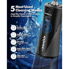 Load image into Gallery viewer, Water Flossers for Teeth - 5 Modes, 6 Flossing Tips, Rechargeable Cordless Portable 300ML Larger Tank Electric Waterflosser Cleaner IPX7 Waterproof Floss Cleaning Teeth Pick for Home Travel
