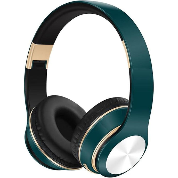 GREAT SAGE Wireless Over Ear Bluetooth Headphones, 20H Playtime, Hi-FI Audio, Deep Bass, with FM and MP3 Player for Travel, Home Office,Game,Chatting Black Color (Teal Green)