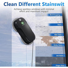Load image into Gallery viewer, Tosima W5 Window Cleaning Robot, Dual Direction Auto-Spray Smart Window Cleaner with Triple Safety System, Smart Navigation, Remote Control, for All Smooth Surfaces, with 8 Rags, Black
