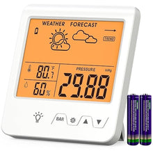 Load image into Gallery viewer, Digital Barometer Ambient Weather Forecast Clock Thermometer and Hygrometer for Golf Cart, Boat, Home, Office Easy to See Time, Temperature, Humidity, &amp; Pressure
