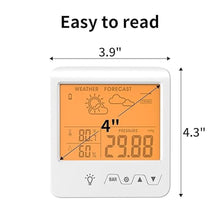 Load image into Gallery viewer, Digital Barometer Ambient Weather Forecast Clock Thermometer and Hygrometer for Golf Cart, Boat, Home, Office Easy to See Time, Temperature, Humidity, &amp; Pressure
