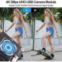Load image into Gallery viewer, MMlove Ultra HD 4K Auto Focus Anti-Shake USB Camera Module 11MP 30fps 90° No Distortion Lens High Speed Lightburn Camera IMX258 Industrial Security Webcam for PC/Laptop/Raspberry Pi
