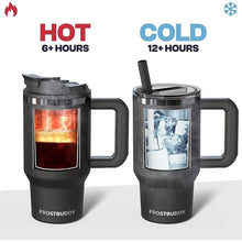 Load image into Gallery viewer, Frost Buddy Thicc Buddy - 30 oz Stainless Steel Vacuum Insulated Tumbler with Lid and Straw for Water - Travel Mug Cupholder Friendly - Gifts for Women Men Him Her (Texas Tea)
