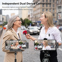Load image into Gallery viewer, LEVN Wireless Lavalier Microphone, 2 TX + 2 RX + Charging Case, Mini Mic with Noise Cancellation, 20H Battery, Wireless Microphone for iPhone 15/14/13/12, Android (Black)
