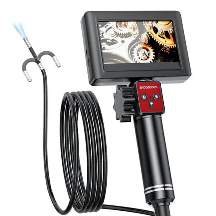 Two-Way Articulating Borescope Camera with Light: 1920P HD Borescope Industrial Endoscope Camera - Flexible Waterproof Inspection Bore Scope for Plumbing Automotive Sewer