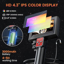 Load image into Gallery viewer, Two-Way Articulating Borescope Camera with Light: 1920P HD Borescope Industrial Endoscope Camera - Flexible Waterproof Inspection Bore Scope for Plumbing Automotive Sewer
