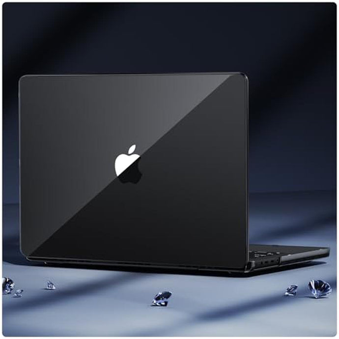 Soonjet for MacBook Pro 14 inch Case 2024-2021 M4 M3 M2 M1 Pro/Max [100% Clear, Refined Black] Protective Hard Shell Case Laptop Cover - Crystal Black