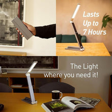 Load image into Gallery viewer, Portable LED Desk Lamp – Ultra-Compact, Foldable, Adjustable Brightness, 180-Degree Rotation, Type-C Fast Charging for Home, Office, Travel, Multi-Purpose Use - Grey
