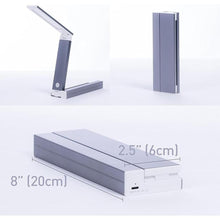 Load image into Gallery viewer, Portable LED Desk Lamp – Ultra-Compact, Foldable, Adjustable Brightness, 180-Degree Rotation, Type-C Fast Charging for Home, Office, Travel, Multi-Purpose Use - Grey

