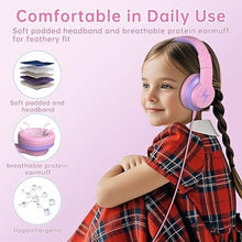 Load image into Gallery viewer, Kids Headphones for School, Upgrade USB C Headphones for Kids, Wired Headphone for Kid, HD Stereo Sound, Foldable Kid Over-Ear Headphone for Boys, Girls, PC, Tablets, Travel-Pure Pink
