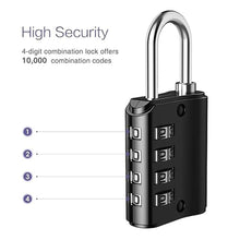 Load image into Gallery viewer, 2 Pack Combination Padlock, Gate Lock with Key, 4 Digit Zinc Alloy Combination Lock with 10000 Combinations, Weatherproof Code Locks Outdoor for School, Gym Locker, Employee Locker, Shed, Fence
