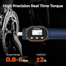 Load image into Gallery viewer, Digital Torque Screwdriver 7.08–70.8 in-lbs, 1/4" Drive – for Electronics Repair, Optics Installation, Bike Assembly, Mechanical Tools &amp; Calibration – LED Display, Buzzer, 999 Data Storage
