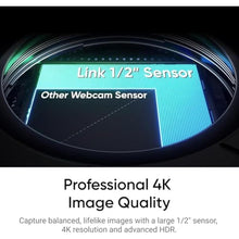 Load image into Gallery viewer, Insta360 Link 2-PTZ 4K Webcam with 1/2&quot; Sensor, AI Tracking, Gesture Control, HDR, Noise-Canceling Mic, Webcam for Laptop, Live Streaming, Gaming
