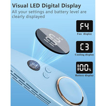 Load image into Gallery viewer, Neck Fan with Cooling Plate-Around the Neck Air Conditioner Hanging Neck Fan,Cordless Bladeless Headphone Battery Cooling Neck Cooler Device,Birthday Gifts for Home,Office,Outside,Travel,Sports Blue
