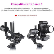Load image into Gallery viewer, Vertical Mount L Bracket for Zhiyun Weebill-S Crane 2/3S DJI Ronin-S, Quick Release L Vertical Plate with Counterweights for Zhiyun Gimbal Stabilizer
