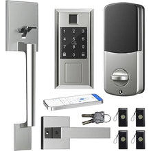 Load image into Gallery viewer, Smart Locks for Front Door with Lever Handle Set, Keyless Entry Door Lock, Fingerprint &amp; App Control, Touchscreen Keypad Deadbolt, Auto Lock, Satin Nickel
