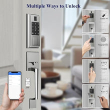 Load image into Gallery viewer, Smart Locks for Front Door with Lever Handle Set, Keyless Entry Door Lock, Fingerprint &amp; App Control, Touchscreen Keypad Deadbolt, Auto Lock, Satin Nickel

