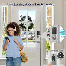 Load image into Gallery viewer, Smart Locks for Front Door with Lever Handle Set, Keyless Entry Door Lock, Fingerprint &amp; App Control, Touchscreen Keypad Deadbolt, Auto Lock, Satin Nickel
