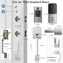 Load image into Gallery viewer, Smart Locks for Front Door with Lever Handle Set, Keyless Entry Door Lock, Fingerprint &amp; App Control, Touchscreen Keypad Deadbolt, Auto Lock, Satin Nickel
