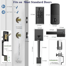Load image into Gallery viewer, Smart Front Door Lock Set, Keyless Entry Door Lock Deadbolt with Handle Set, Touchscreen Keypad Smart Locks, Fingerprint Access, App Control, Matte Black
