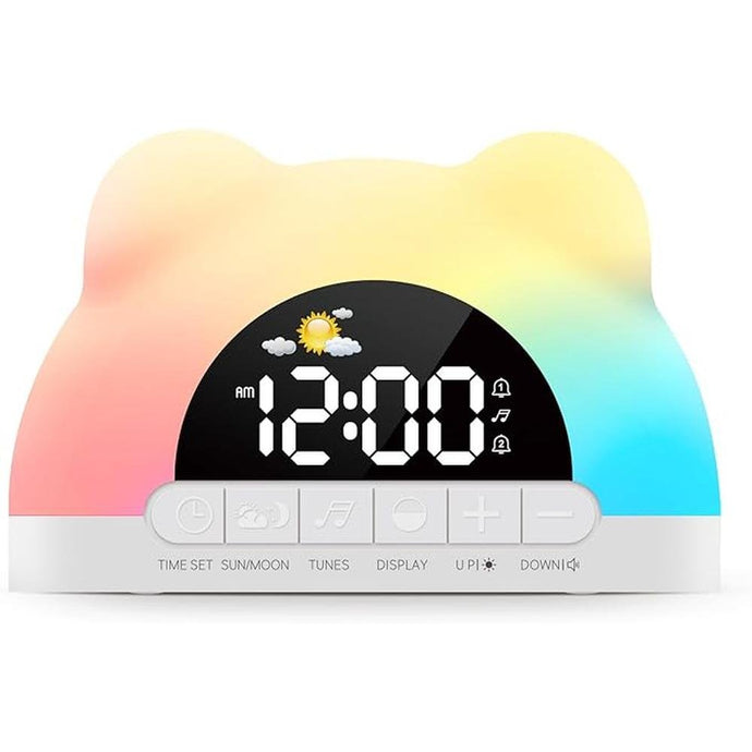 Alarm Clock for Kids, Sleep Training Clock for Toddlers, Wake Up Clock with Night Light,3 Brightness Levels, Dual Alarms, Sound Machine, Digital Clock for Boys, Girls, Bedroom, Birthday Gift
