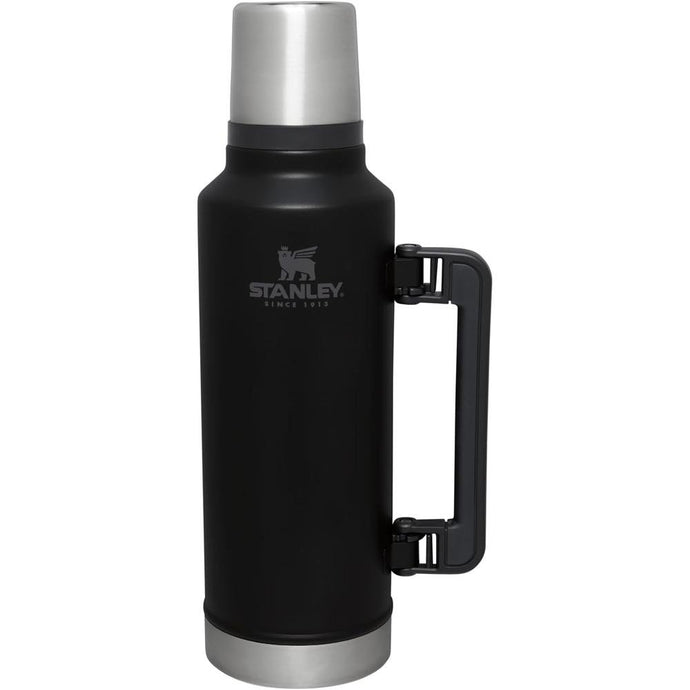 Stanley Classic Legendary Vacuum Bottle 2.0 qt | Wide Mouth with Leakproof Cup Lid | Keep Drinks Hot or Cold | Packable for Travel | Insulated Stainless Steel Thermos | BPA-Free | Black 2.0