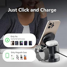 Load image into Gallery viewer, 4 in 1 Wireless Charging Station with Night-Lamp for MagSafe Magnetic Fast Charger iPhone Wireless Stand, Travel Charger Multiple Devices for iPhone 16 15 Pro Max Airpods Apple Watch Ultra
