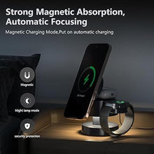Load image into Gallery viewer, 4 in 1 Wireless Charging Station with Night-Lamp for MagSafe Magnetic Fast Charger iPhone Wireless Stand, Travel Charger Multiple Devices for iPhone 16 15 Pro Max Airpods Apple Watch Ultra
