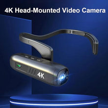 Load image into Gallery viewer, Head Mounted Video Camera, 4K 60FPS Head Mounted Camcorder 42MP 120° Wide Angle EIS 6.0 Anti Shake APP Control Wearable Vlog Camera for Sports Travel
